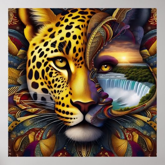 Leopard Abstract Art ポスター (正面)