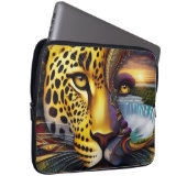 Leopard Abstract Art ラップトップスリーブ (正面右)