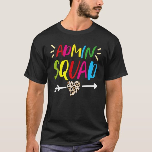 Leopard Admin Squad School Admin Assistant Adminis Tシャツ (正面)