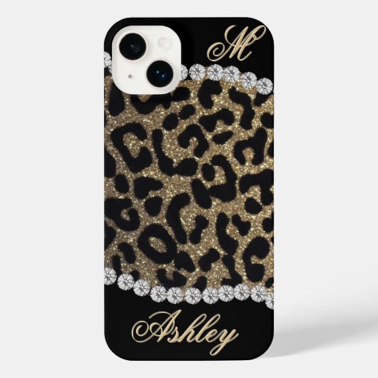 Leopard and Diamond Monogram iPhoneケース (裏面)