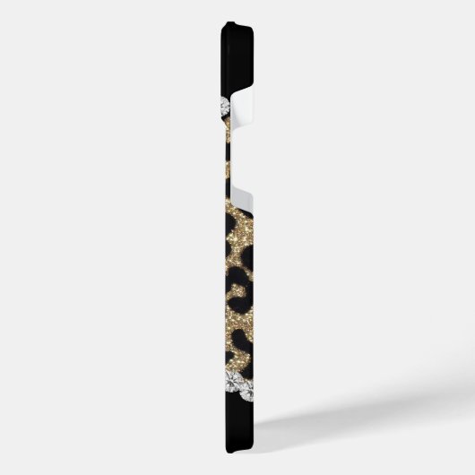 Leopard and Diamond Monogram iPhoneケース (左側面)
