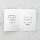 Leopard and Full Moon | Happy Birthday Husband カード (内部)