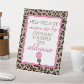 Leopard and Pink Address the Envelope Baby Shower 台座サイン (インサイチュ)