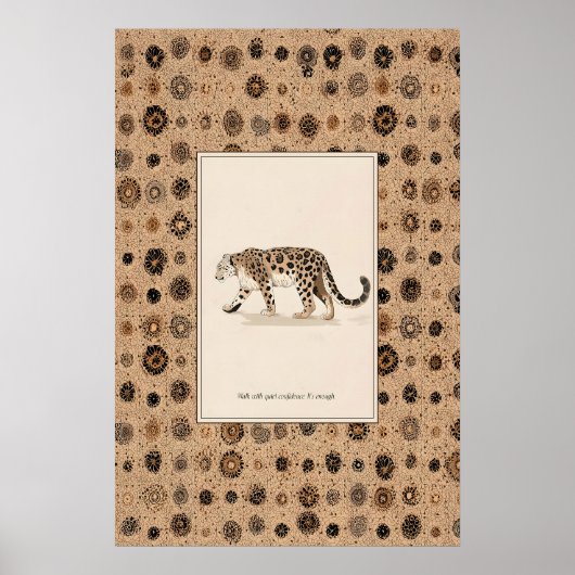 Leopard Animal Illustration Poster Spotted Wild ポスター (正面)