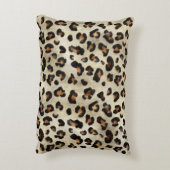 Leopard Animal Print Artistic Big Cat Fur Texture アクセントクッション (裏面(縦))