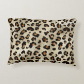 Leopard Animal Print Artistic Big Cat Fur Texture アクセントクッション (裏面)