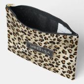 Leopard Animal Print Artistic Wild Cat Fur Texture アクセサリーポーチ (見開き)