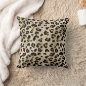 Leopard Animal Print Artistic Wild Cat Fur Texture クッション (ブランケット)