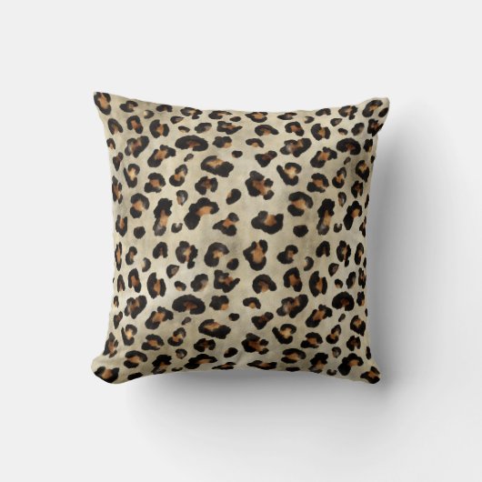 Leopard Animal Print Artistic Wild Cat Fur Texture クッション (正面)
