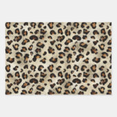 Leopard Animal Print Pattern In Beige And Brown ラッピングペーパーシート (正面3)