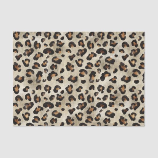 Leopard Animal Print Pattern In Beige And Brown 薄葉紙 (正面)