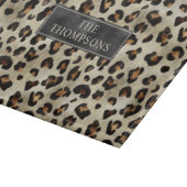 Leopard Animal Print With Black Faux Foil And Name カッティングボード (角)