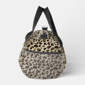 Leopard Animal Print With Black Faux Foil And Name ダッフルバッグ (右)