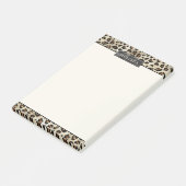 Leopard Animal Print With Black Faux Foil And Name ポストイット (アングル)