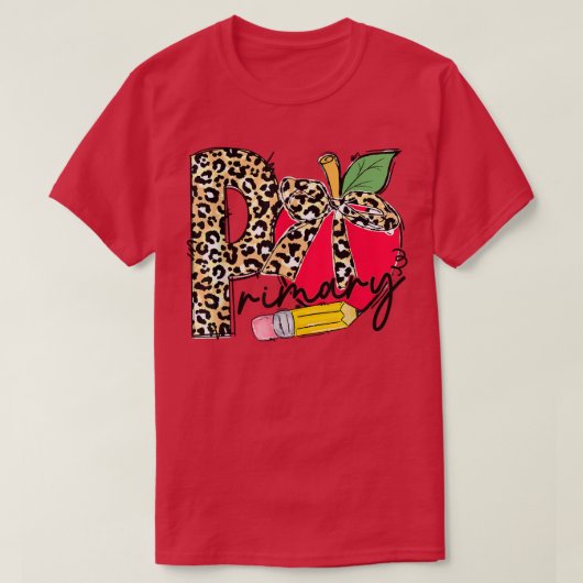 Leopard Apple小学校先生戻る Tシャツ (デザイン正面)