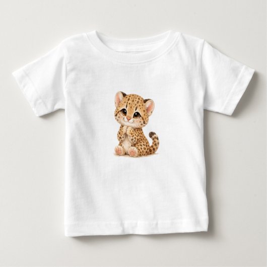 Leopard Baby T-Shirt – Cute Spotted & Striped Babi ベビーTシャツ (正面)