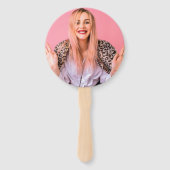 Leopard Balloon 40th Birthday Photo パーソナライズされた ハンドファン (裏面)