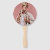 Leopard Balloon 50誕生日写真パーソナライズされた ハンドファン (裏面)