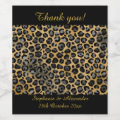 LEOPARD BLACKパターン(の模様が)あるカスタマイズ ワインラベル (シングルラベル)