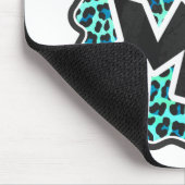 Leopard Black and Teal Print マウスパッド (コーナー)