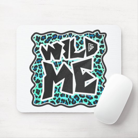 Leopard Black and Teal Print マウスパッド (マウス)