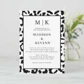 Leopard  Black And White Wedding 招待状 (スタンド正面)