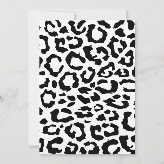 Leopard  Black And White Wedding 招待状 (裏面)