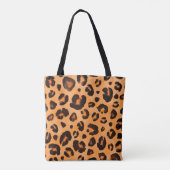 Leopard black yellow orange brown seamless backgro トートバッグ (裏面)