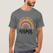 Leopard Boho Rainbow Mama Mother's Day Tシャツ (正面)