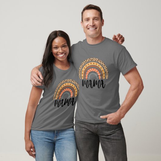 Leopard Boho Rainbow Mama Mother's Day Tシャツ (ユニセックス)
