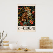 Leopard Botanical Art Print William Morris Style ポスター (キッチン)