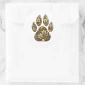 Leopard Botanical Footprint Nature Sticker ラウンドシール (バッグ)