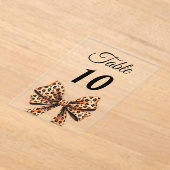 Leopard bow acrylic table number sign アクリル招待状 (レイダウン)