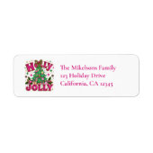 Leopard Bow Holly Jolly ラベル (正面)