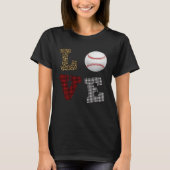 Leopard Buffalo Plaid Baseball Player Valentine s Tシャツ (正面)