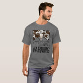 Leopard Bull Skull Came With Warning Western Count Tシャツ (正面フル)