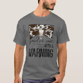 Leopard Bull Skull Came With Warning Western Count Tシャツ (正面)
