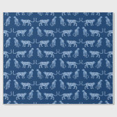 Leopard Catwalk in Blue Indigo ラッピングペーパー (フラット)