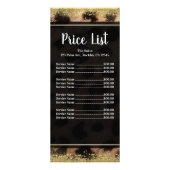 Leopard Cheetahエキゾチック金ゴールドグリッター価格表 ラックカード (正面)