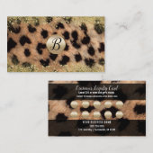 Leopard Cheetah金ゴールドグリッター顧客ロイヤリティ ロイヤリティカード (正面/裏面)