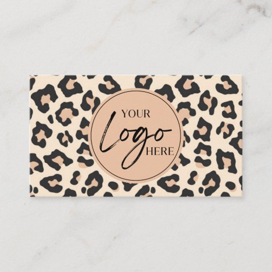 Leopard Cheetah モダンカスタム Companyロゴ 名刺 (正面)