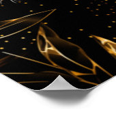 Leopard Cheetah Animal Black Gold  ポスター (角)