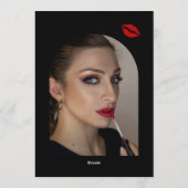 Leopard Cheetah Animal Print Cherry Birthday Photo 招待状 (裏面)