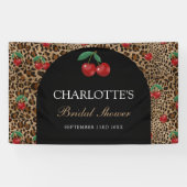 Leopard Cheetah Animal Print Cherry Bridal Shower 横断幕 (横)