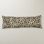 Leopard Cheetah Animal Print Pattern Beige Brown ボディピロー (裏面)