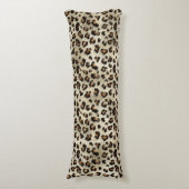 Leopard Cheetah Animal Print Pattern Beige Brown ボディピロー (正面縦)