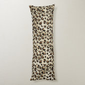Leopard Cheetah Animal Print Pattern Beige Brown ボディピロー (裏面 (縦))