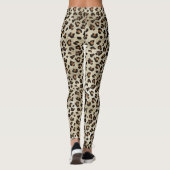 Leopard Cheetah Animal Print Pattern Beige Brown レギンス (裏面)