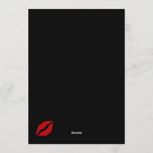 Leopard Cheetah Animal Print Red Cherry Birthday 招待状 (裏面)