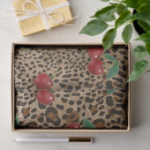 Leopard Cheetah Animal Print Red Cherry Pattern 薄葉紙 (ギフト)
